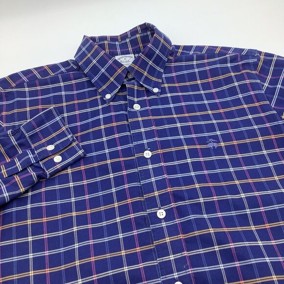 Brooks Brothers 1818 Regent Mens Supima Cotton Long Sleeve Button Shirt Size M - Picture 1 of 6